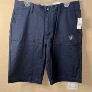 Navy new Volcom flat shorts